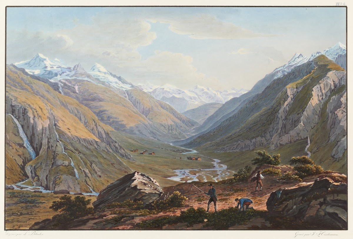 Vue du pied du Lucmanier vers Sainte Marie et la Vallée de Medels