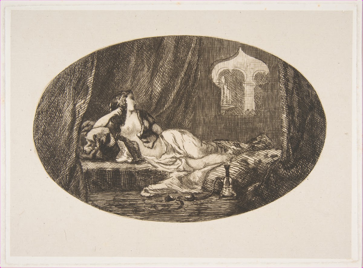 Odalisque reclining in a harem 1857