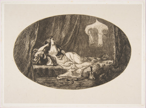 Odalisque reclining in a harem 1857