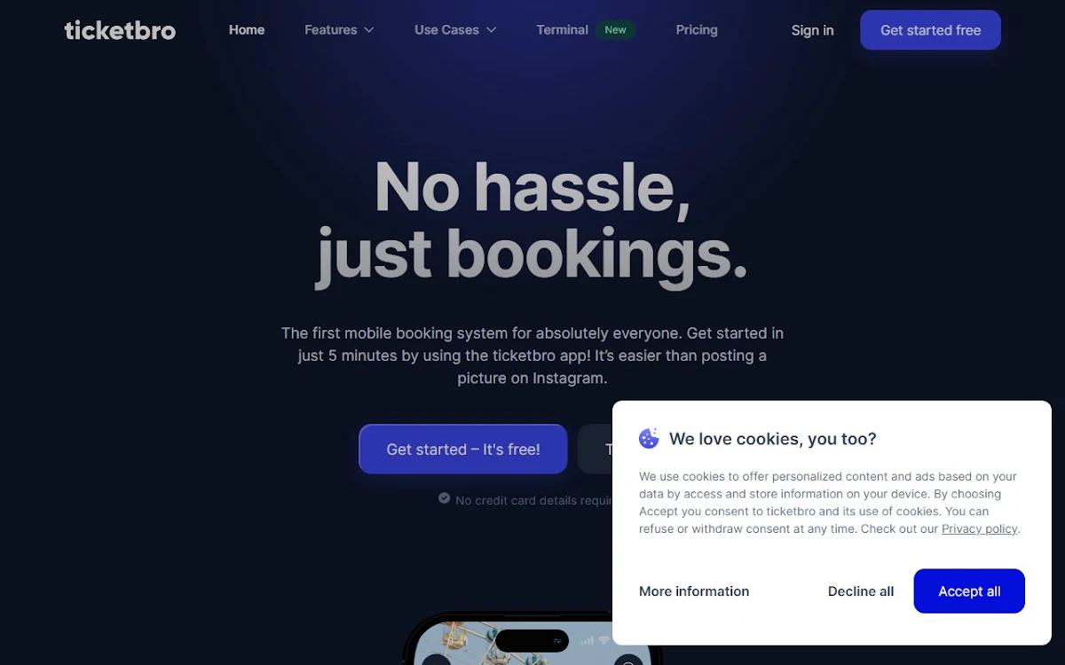Captura de ticketbro