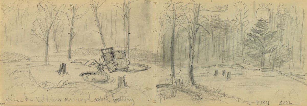 Where the soldiers destroyed rebel battery 1860 1865