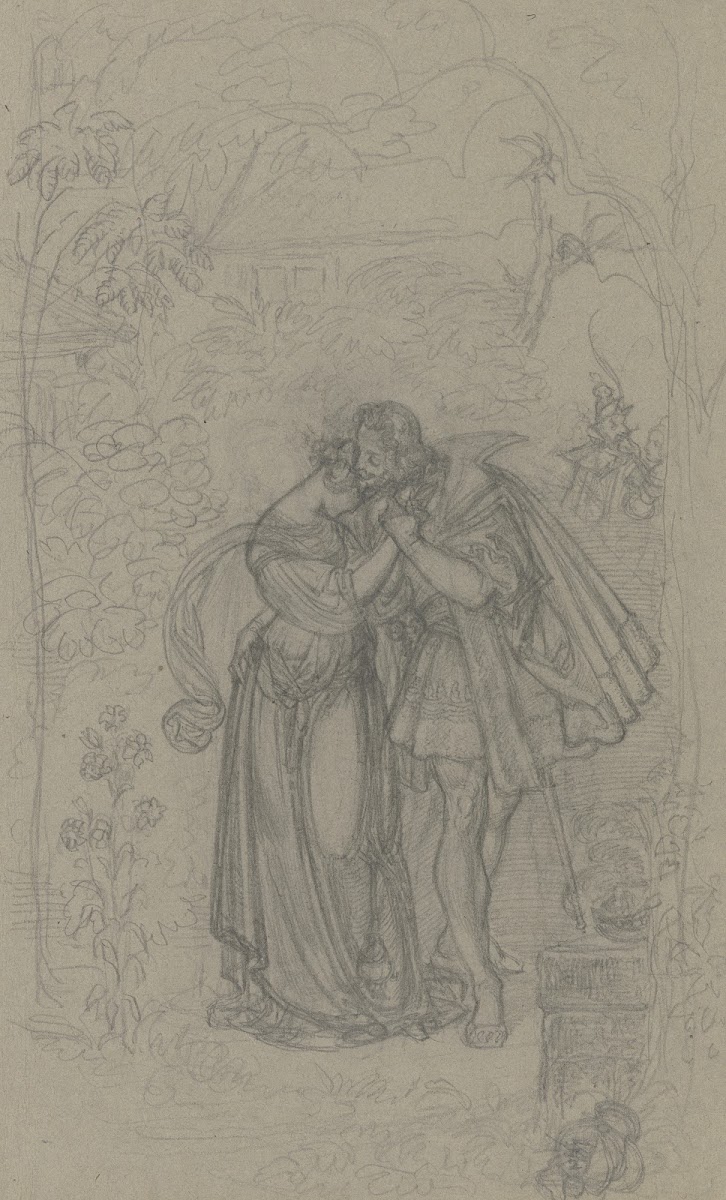 Faust und Gretchen im Hintergrund Marthe und Mephisto ca 1835 1840