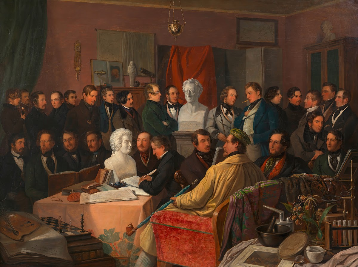 Das Treffen der Künstler  und Gelehrtengesellschaft Concordia im Atelier des Mal