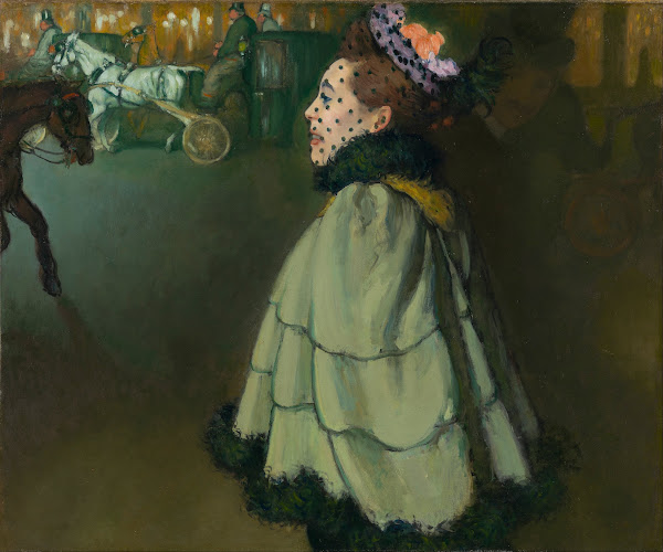 Woman at the Champs Élysées by night
