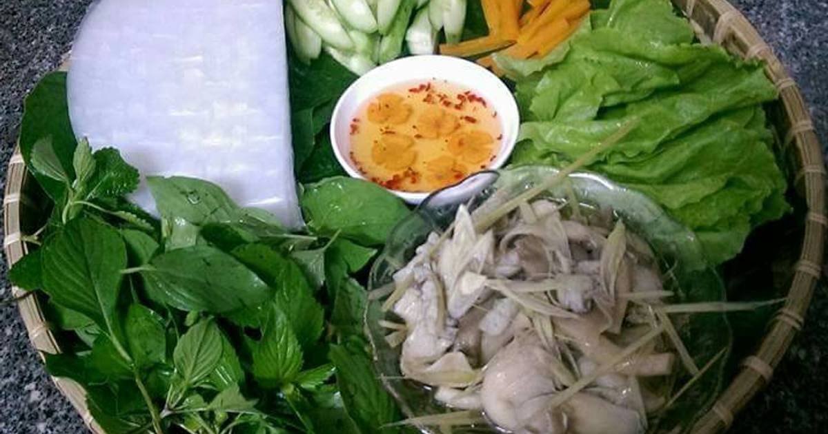 Nấm Hấp Sả Cuốn Bánh Tráng (Món Chay)