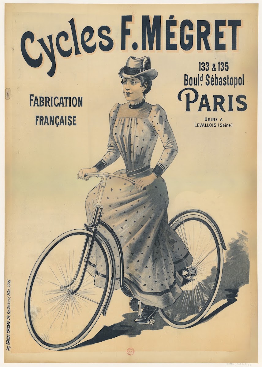 Cycles FMégret Fabrication française 133  135 Boulevard Sébastopol Paris 1894