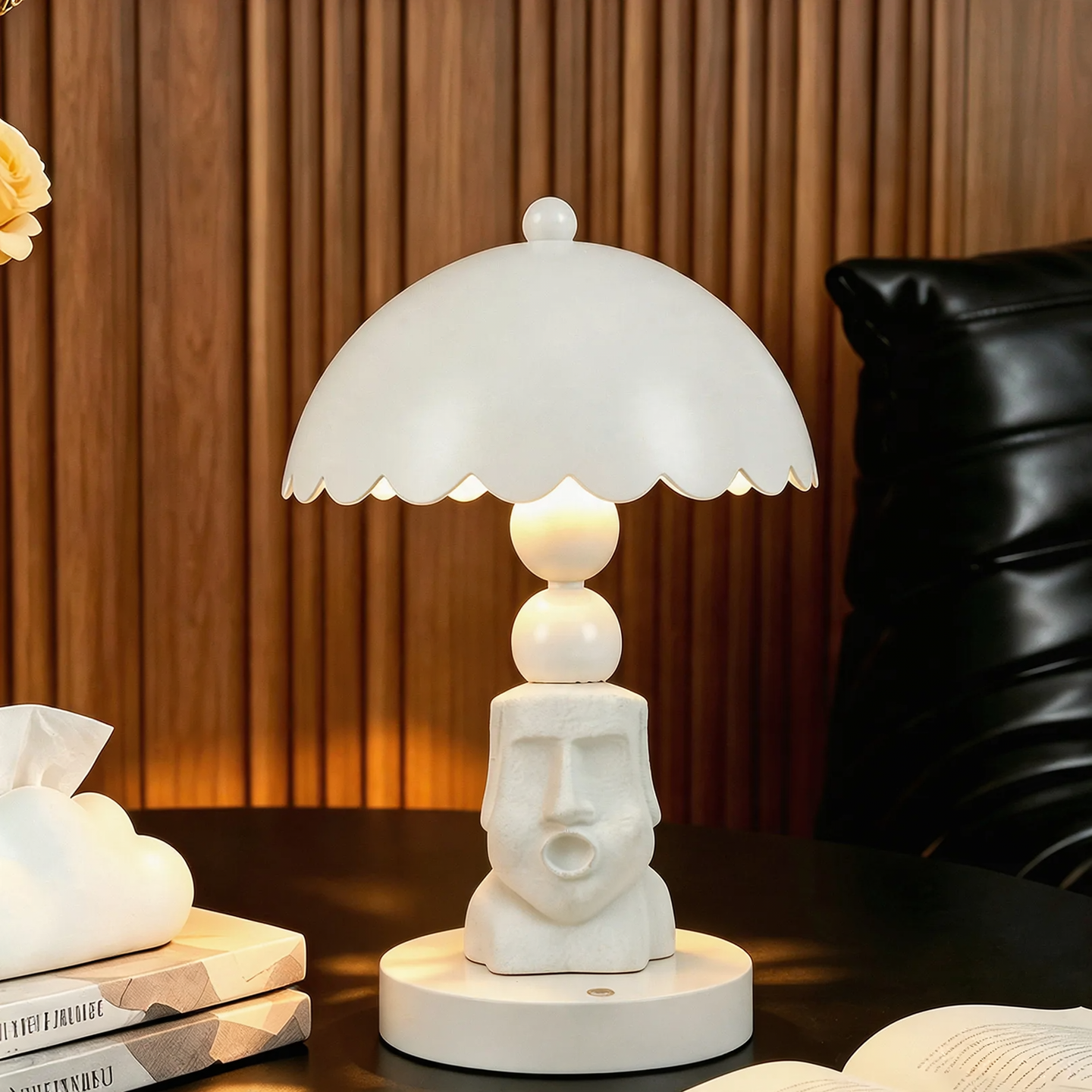 White Moai Statue Table Lamp