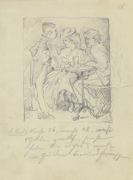 Waiter with two guests