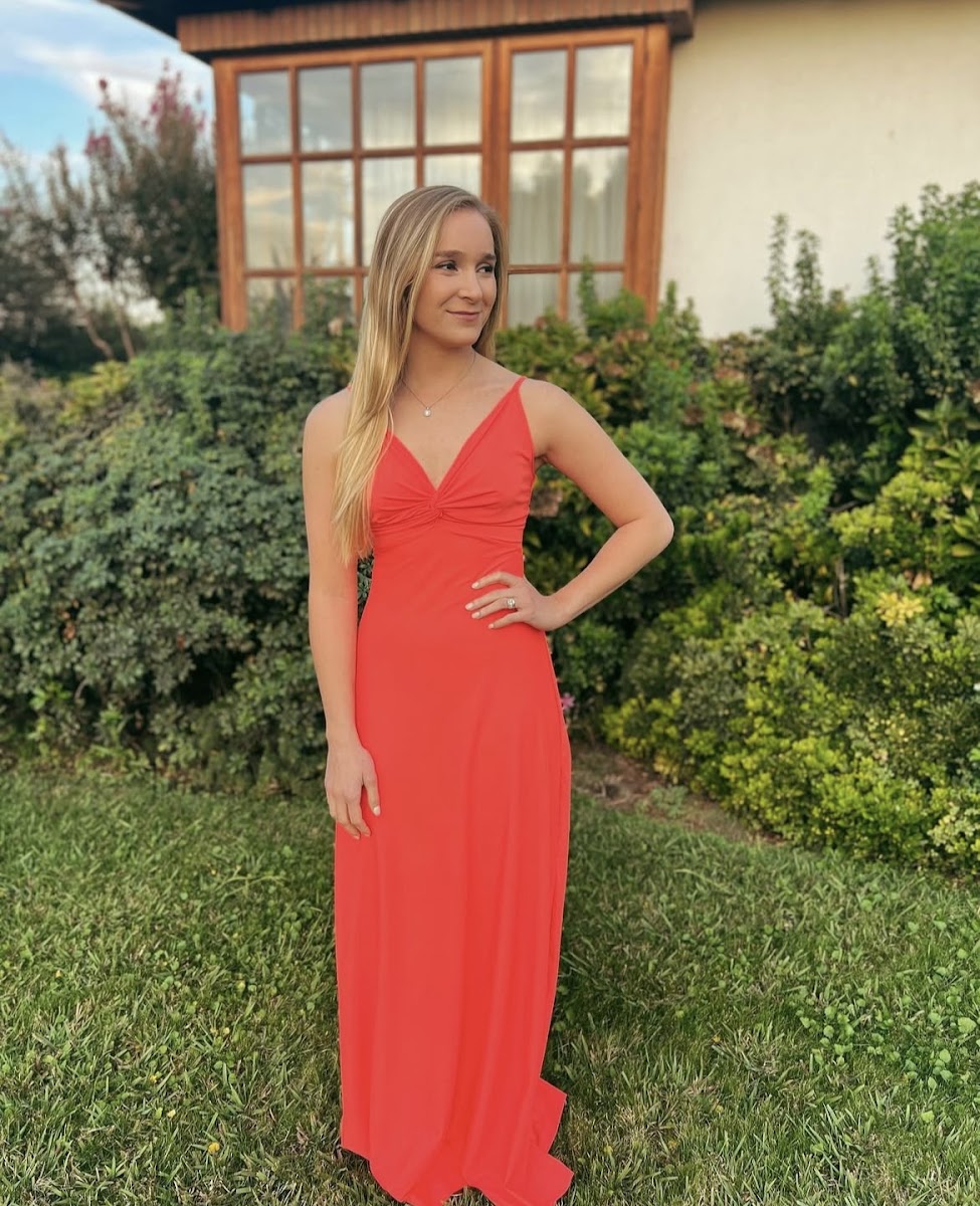 vestido nudo naranjo fluor