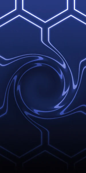 Hexagons, Vortex, Blue, Pattern, Neon 4K Wallpaper Background