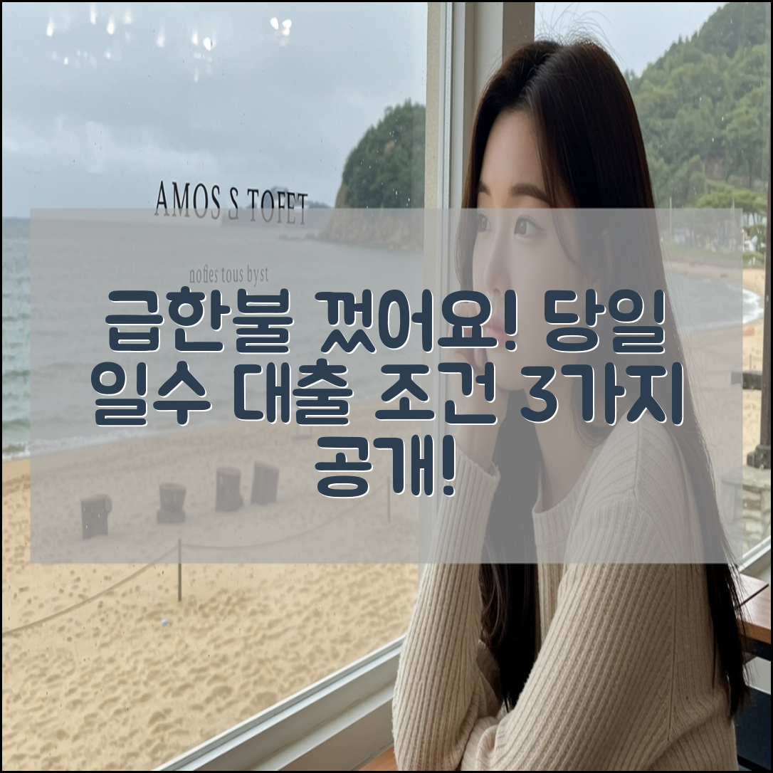 급한불을 껐습니다! 당일 일수대출 조건 3가지