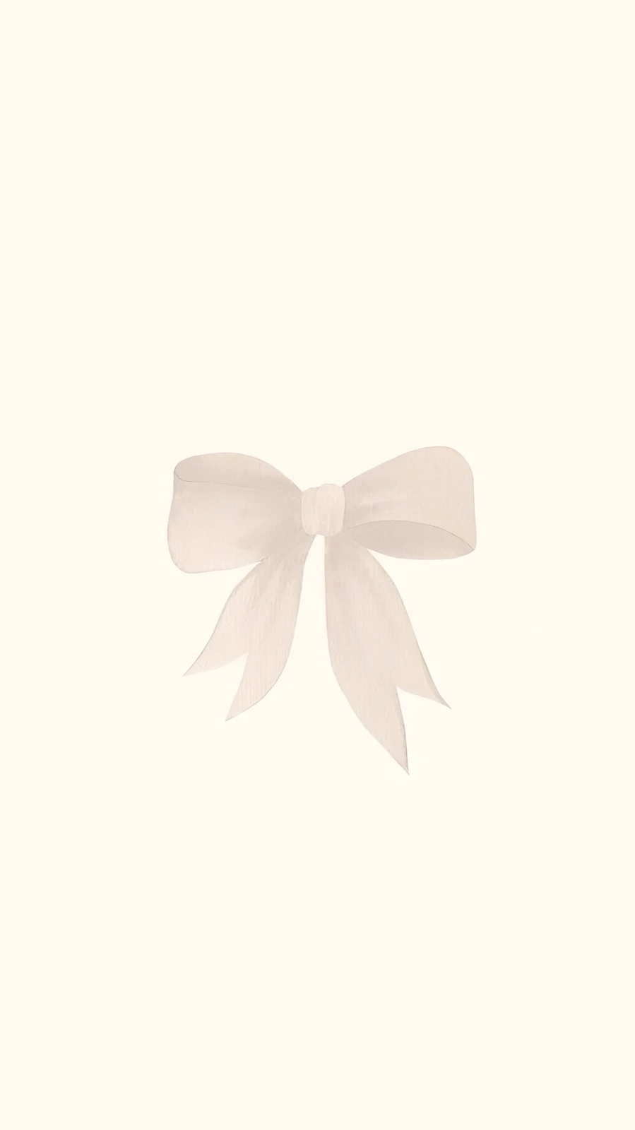 Soft Pink Ribbon Bow - Digital Illustration Full HD iPhone Wallpaper (1286x2288)