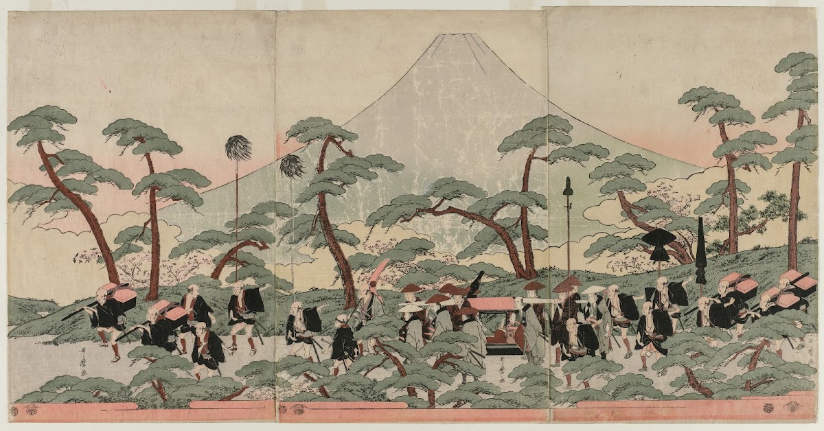 Procession at the Foot of Mount Fuji 1792 or 1793