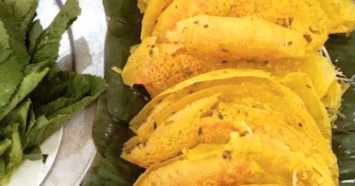 Bánh xèo (làm trên bếp gas và bằng chảo không dính)