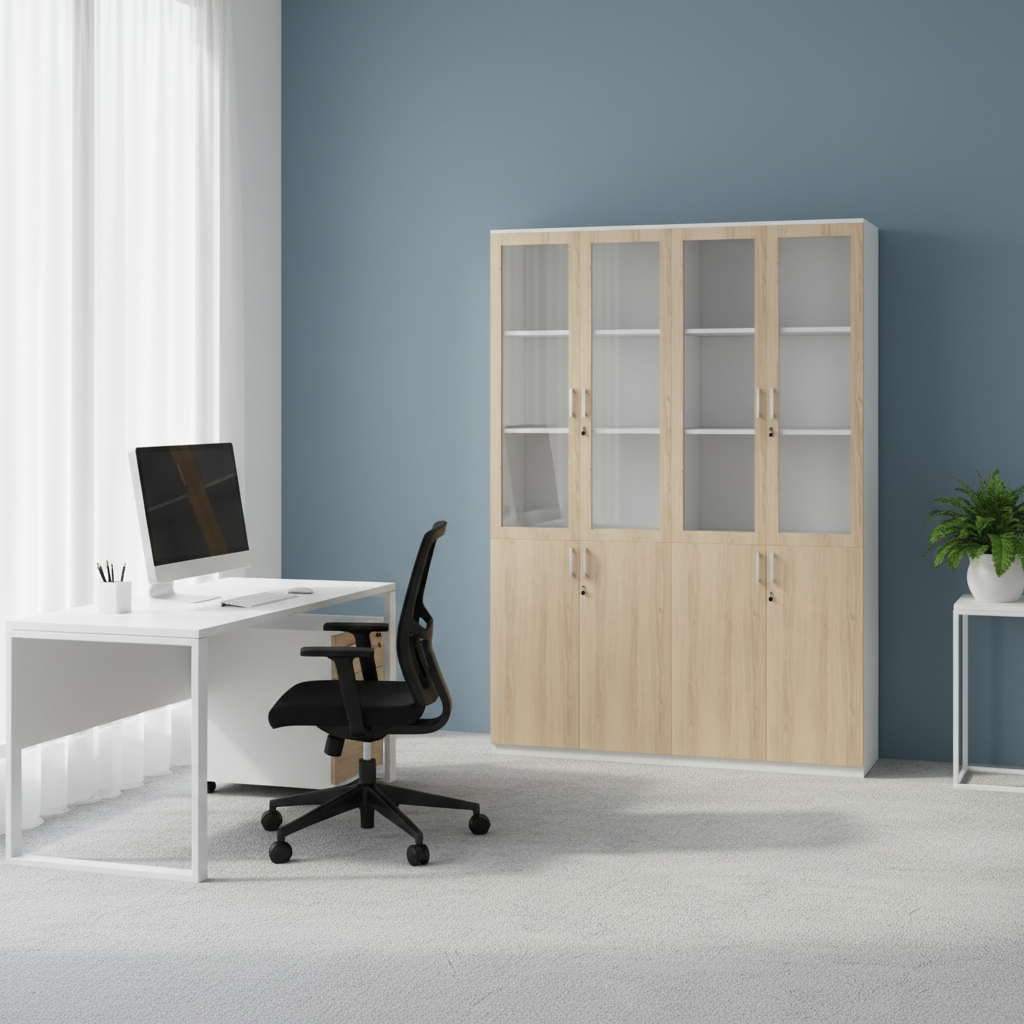 RADAR Color Full Height Eight-Door Glass Cabinet