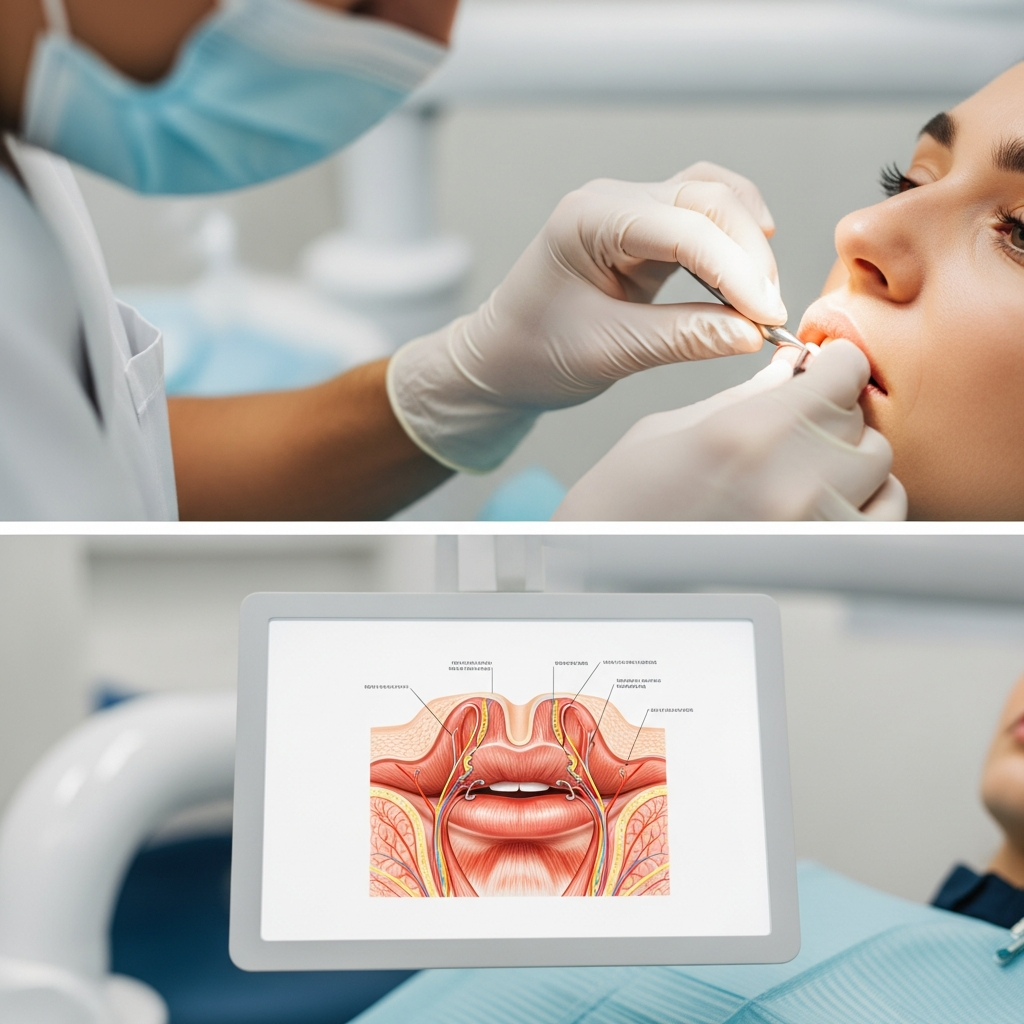 關於唇瘡的牙科教育插圖