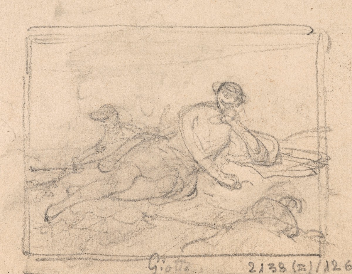 Giotto Di Bondone Drawing his Sheep in the Sand