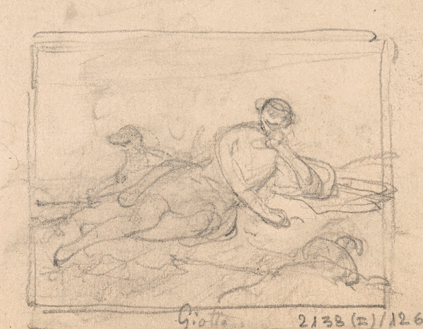 Giotto Di Bondone Drawing his Sheep in the Sand