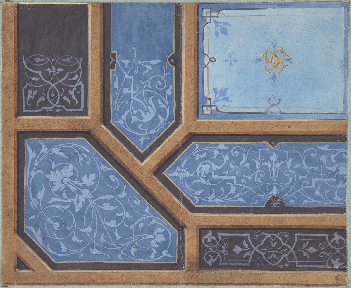 Design for Dining Room Ceiling Château de Cangé 19th Century