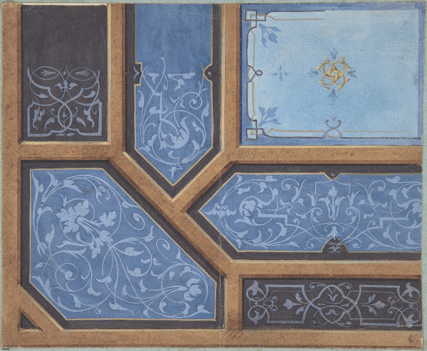 Design for Dining Room Ceiling Château de Cangé 19th Century