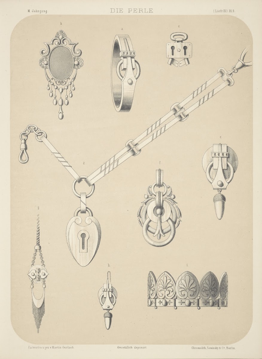 Ii Jahrgang Liefr Iii Bl 9 Nine Designs For Jewelry Including Necklace With Pend