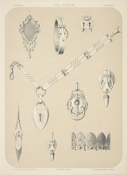 Ii Jahrgang Liefr Iii Bl 9 Nine Designs For Jewelry Including Necklace With Pend