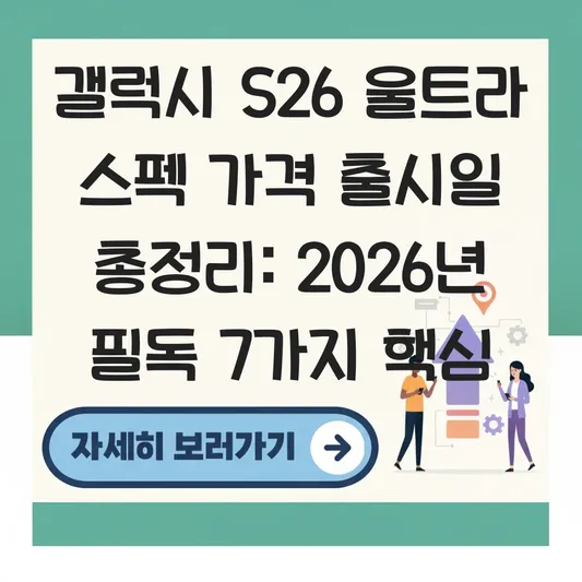 갤럭시 S26 울트라 스펙 가격 출시일 총정리