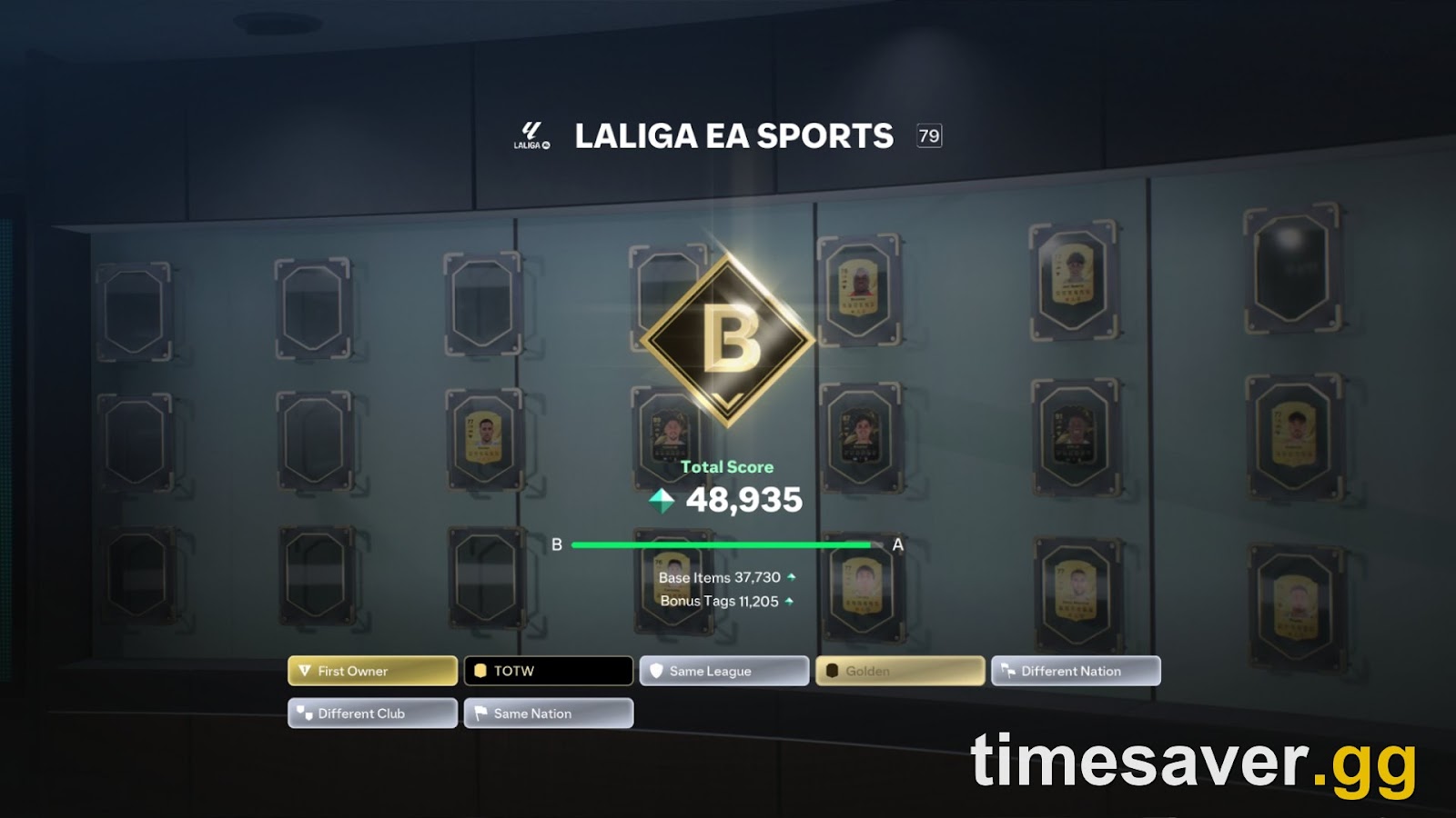 EA FC Web App Squad Building Challenges interface on desktop browser