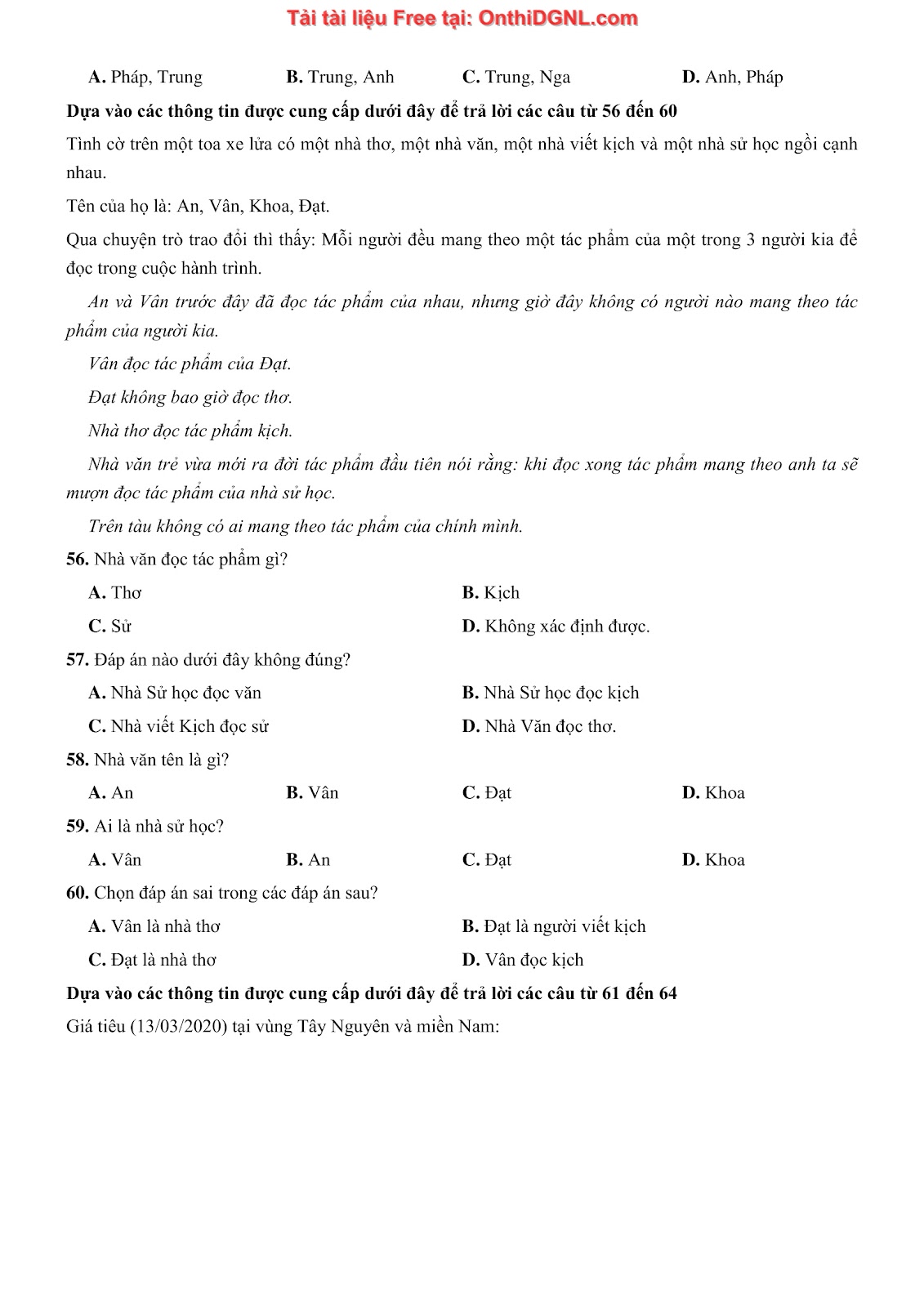 900 bài tập môn Toán - Ôn thi ĐGNL ĐHQG TP HCM Phần 20