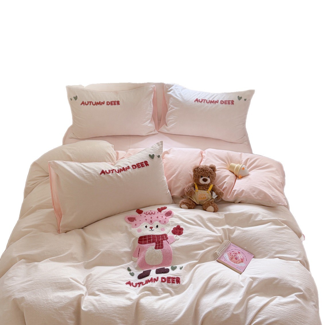 Cotton bedding, embroidered, cartoon design