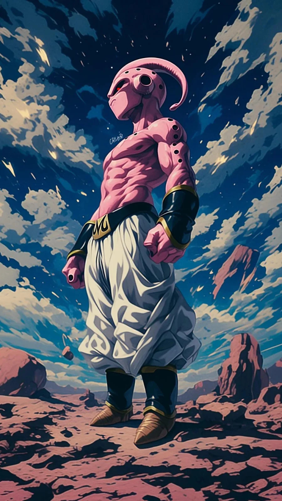 Majin Buu, Dragon Ball Z, Anime Art, Fan Art Full HD iPhone Wallpaper Background (1080x1920)