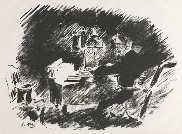 Illustration for The Raven by Edgar Allan Poe 1875