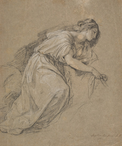 Study from life of a kneeling woman in profile 1771