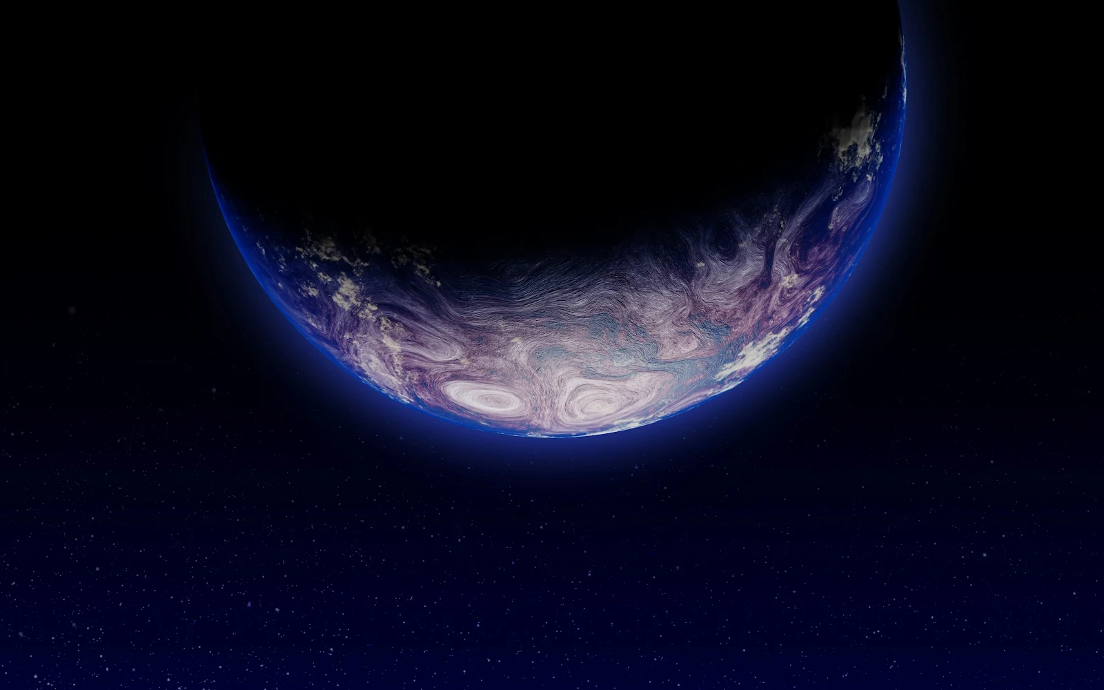 Purple Swirling Alien Planet - Cosmic Digital Art 4K Wallpaper (3840x2400)