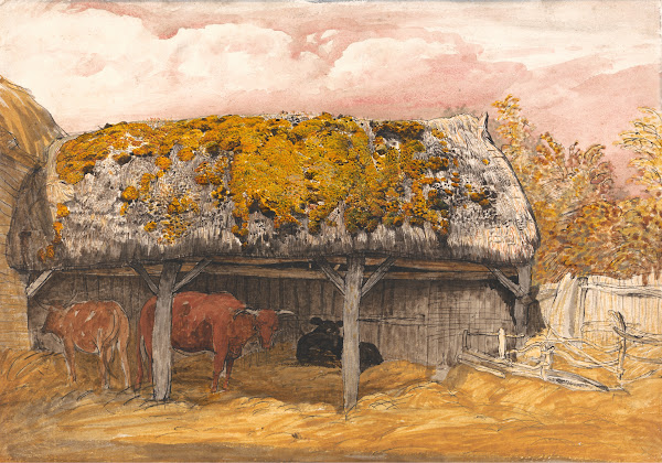 A Cow Lodge with a Mossy Roof ca 1829