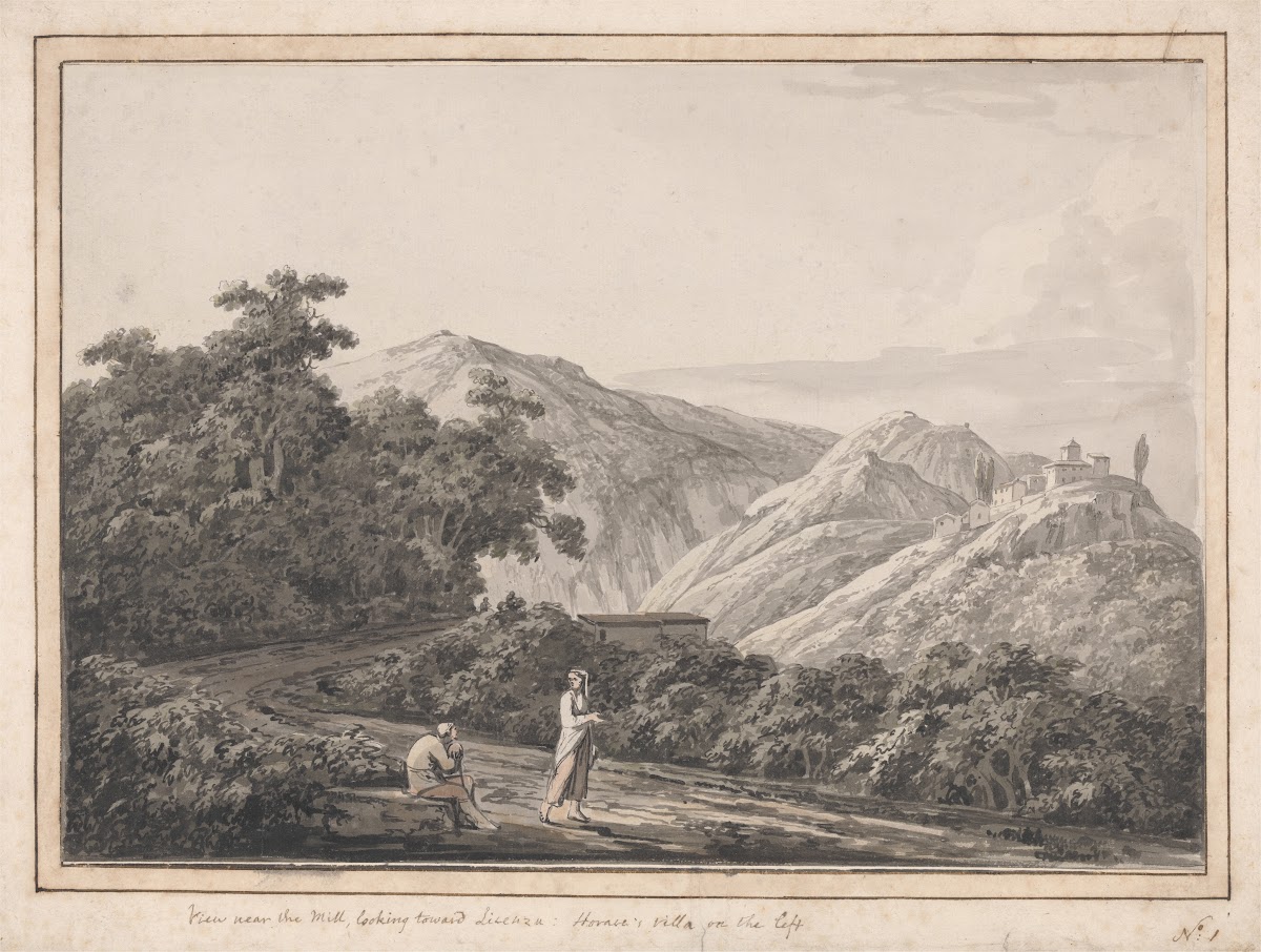 View Near the Mill Looking Toward Licenza Horaces Villa on the Left 1783