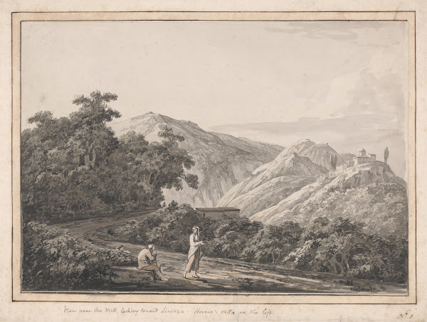 View Near the Mill Looking Toward Licenza Horaces Villa on the Left 1783