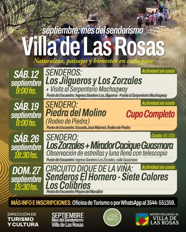 Mes del Senderismo en Villa de las Rosas