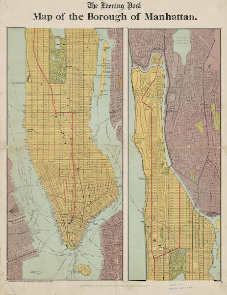 Map of the borough of Manhattan 1897