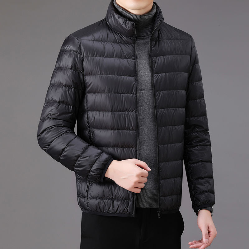 Lightweight Men's Padded Jacket with Stand-Up Collar