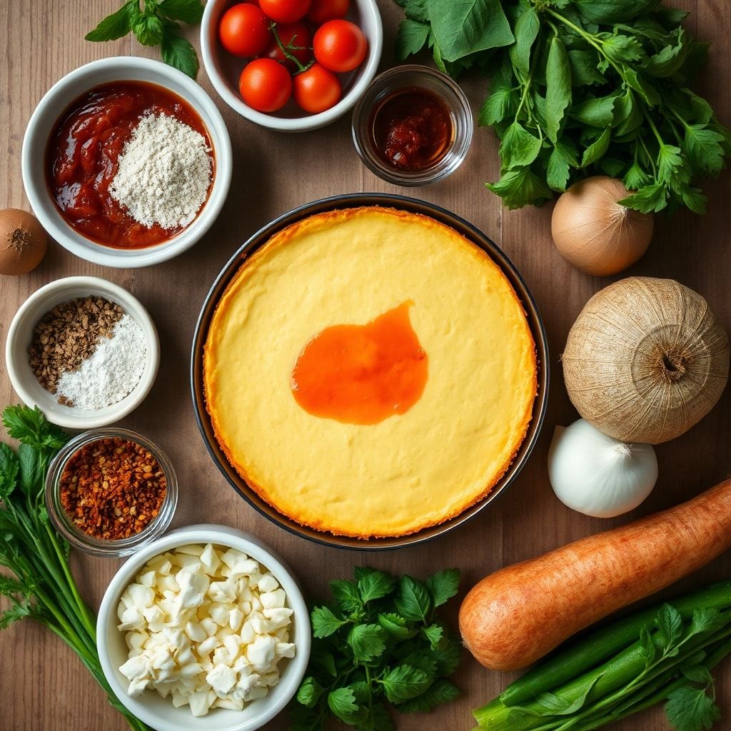 Ingredients for Savory Cheesecake with Roasted Tomato Jam & Parmesan Crust (Easy & Make-Ahead)