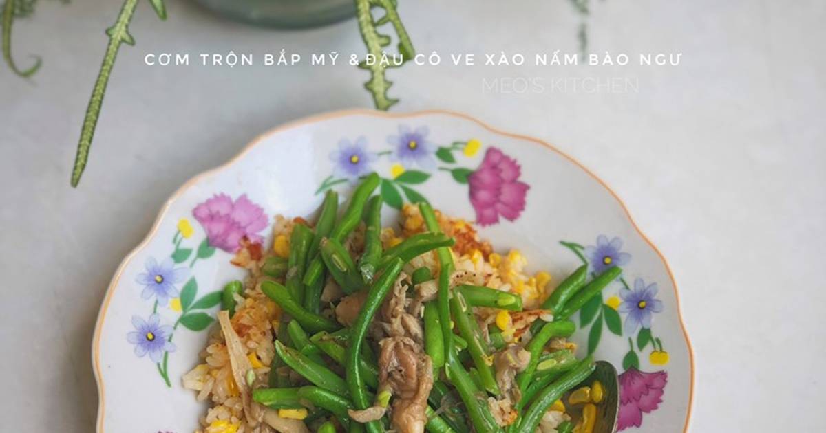 Đậu cô ve xào nấm bào ngư (chay)
