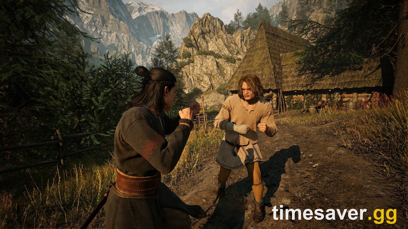 The Blood of Dawnwalker daytime hand-to-hand fight outside a Carpathian village