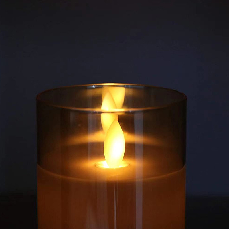 LED Real Wax Candle with Glass Case and Remote Control