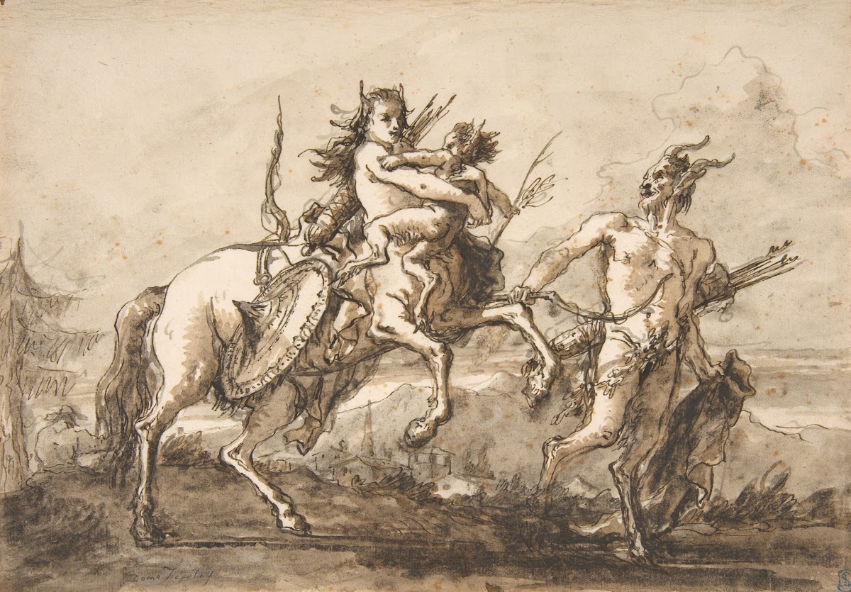 Satyr Leading a Centauress Who Holds a Satyr Child 17271804