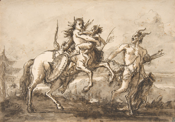 Satyr Leading a Centauress Who Holds a Satyr Child 17271804