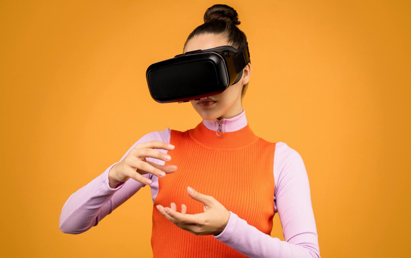 Human hand interacting with virtual try-on fabric, merging digital and physical fashion.