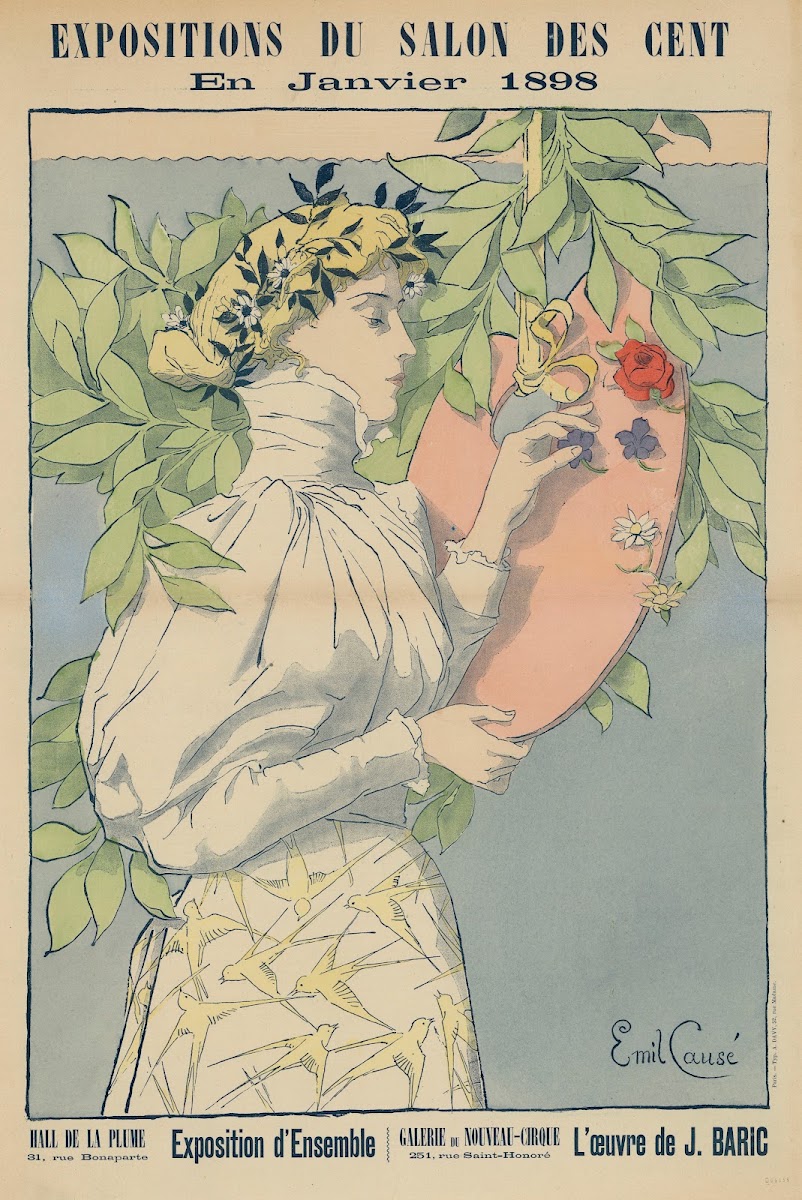 Expositions du Salon des Cent en janvier 1898 Hall de La Plume Exposition densem