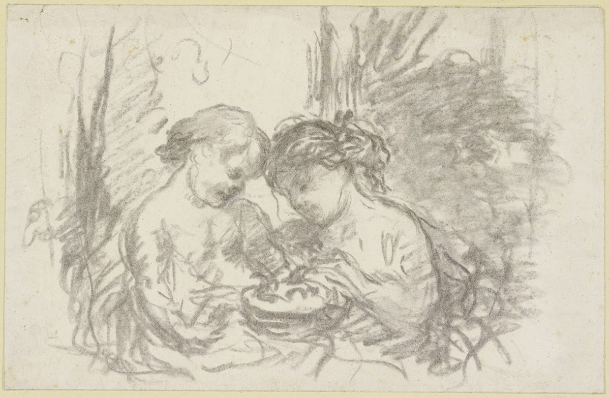 Two children with basket