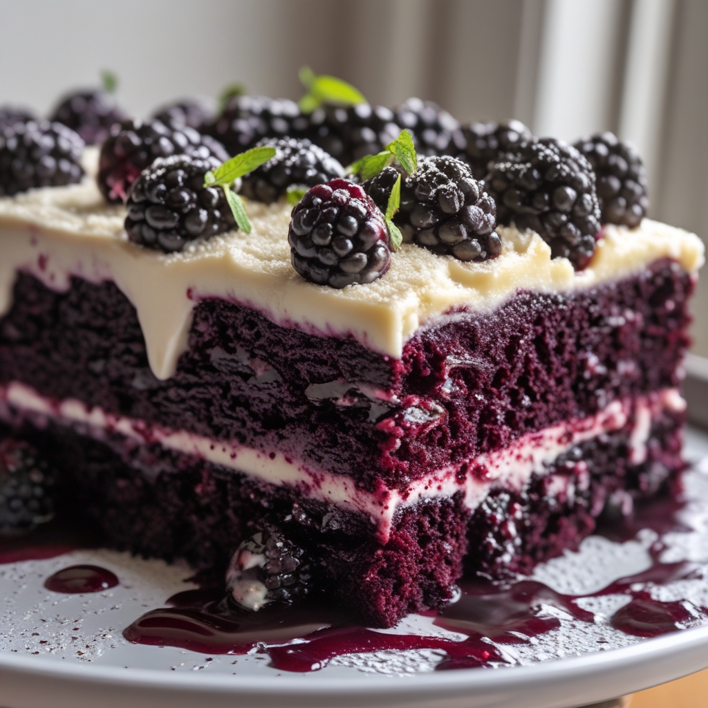 Indulge in the Dreamy Blackberry Velvet Cake: A Showstopper Dessert Easy Homemade Recipe